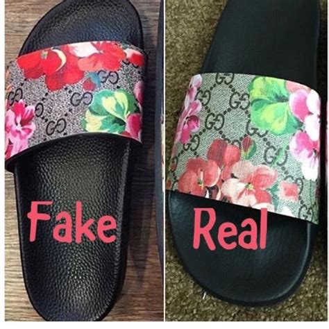 gucci real vs fake slides|how to authenticate Gucci slides.